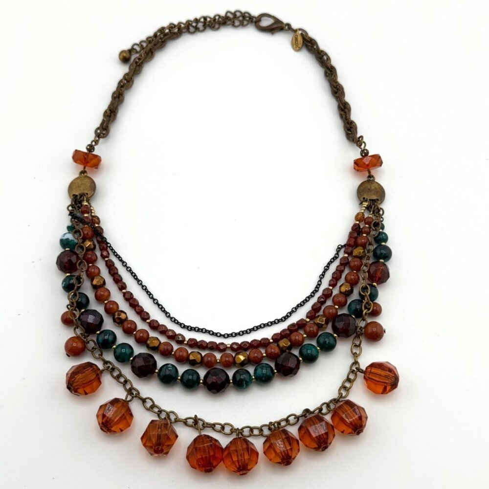 Chico's Multi-Color Bohemian Style Caribou Layered Necklace